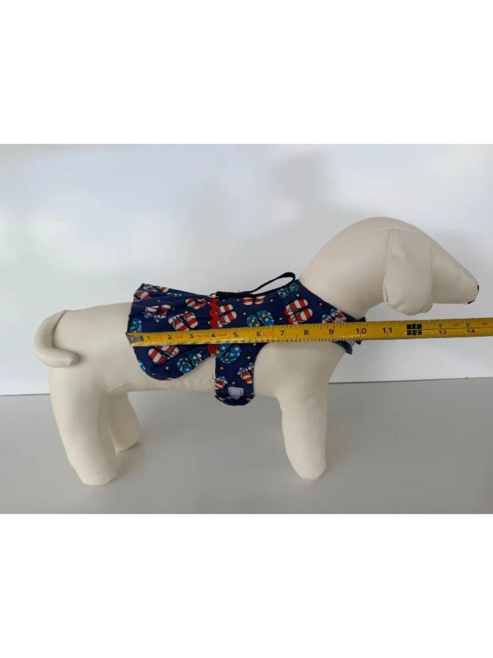 Handmade Small Dog Adjustable Dress Outfit w Patriotic Flip Flop Ruffled Skirt